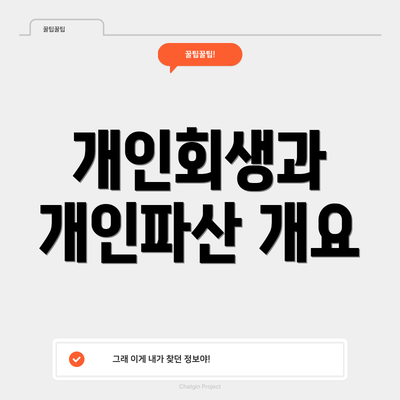 개인회생과 개인파산 개요