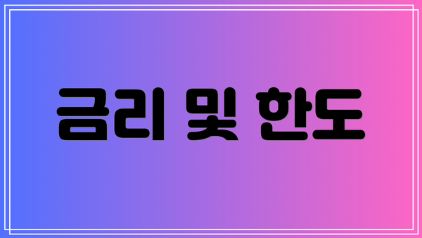 금리 및 한도