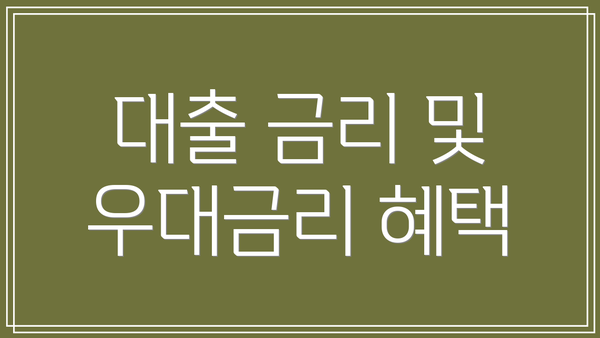 대출 금리 및 우대금리 혜택