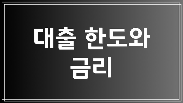 대출 한도와 금리