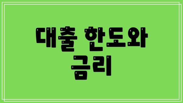 대출 한도와 금리