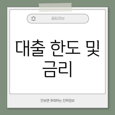 대출 한도 및 금리
