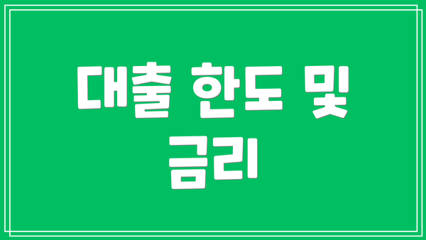 대출 한도 및 금리
