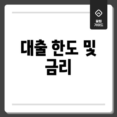 대출 한도 및 금리