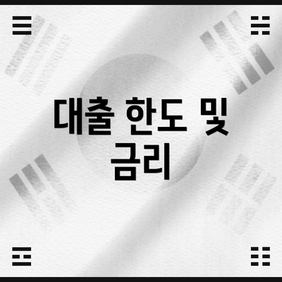 대출 한도 및 금리