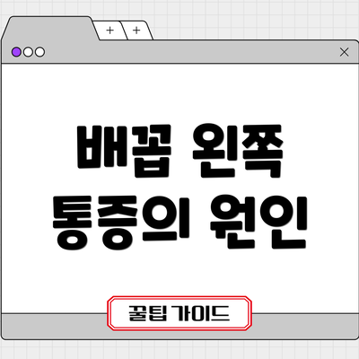 배꼽 왼쪽 통증의 원인