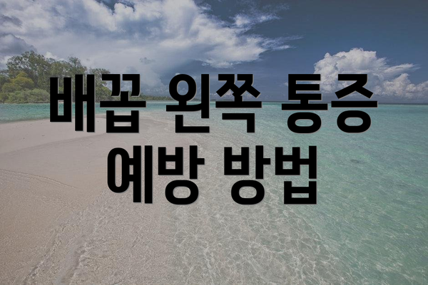 배꼽 왼쪽 통증 예방 방법