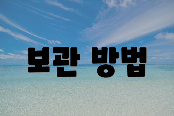 보관 방법