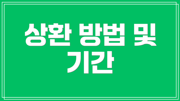 상환 방법 및 기간