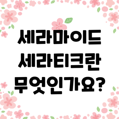 세라마이드 세라티크란 무엇인가요?