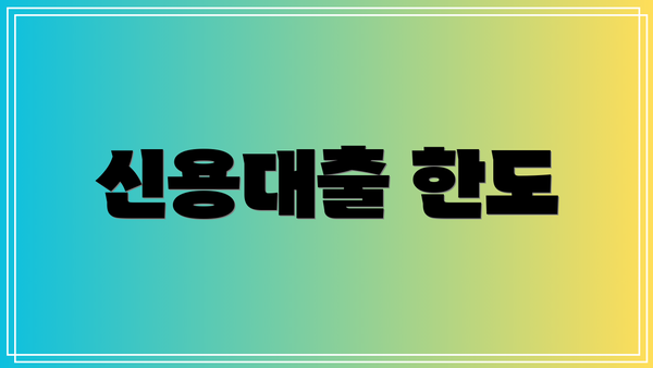 신용대출 한도