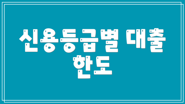 신용등급별 대출 한도