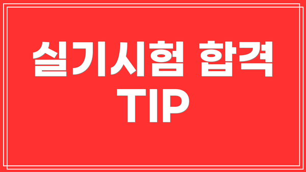 실기시험 합격 TIP