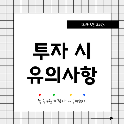 투자 시 유의사항