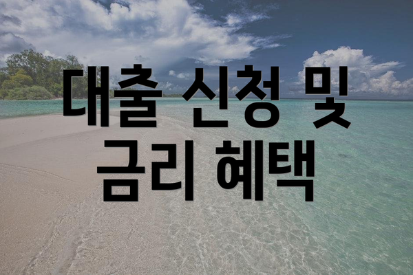 대출 신청 및 금리 혜택