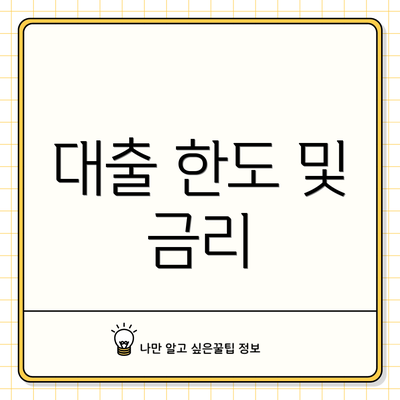 대출 한도 및 금리