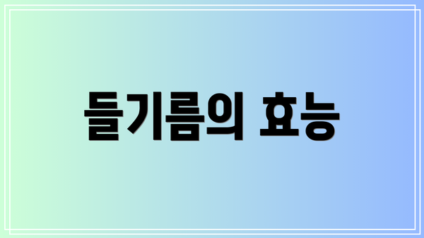 들기름의 효능