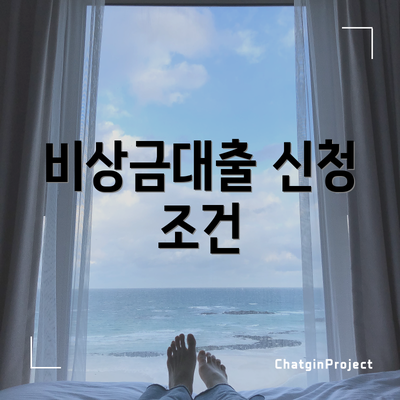 비상금대출 신청 조건