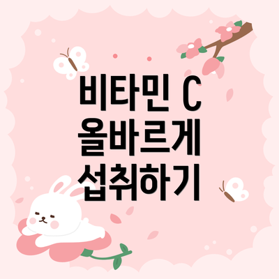 비타민 C 올바르게 섭취하기