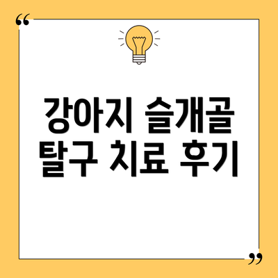 강아지 슬개골 탈구 치료 후기