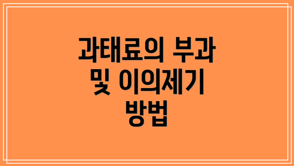 과태료의 부과 및 이의제기 방법