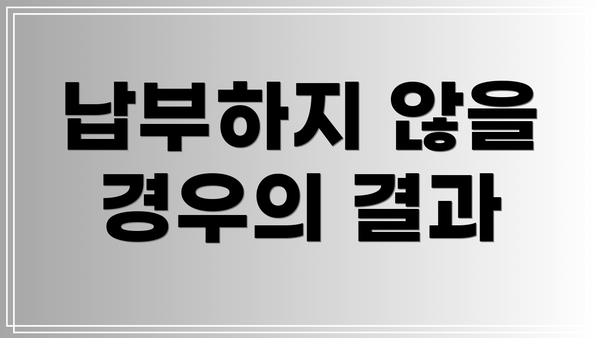 납부하지 않을 경우의 결과