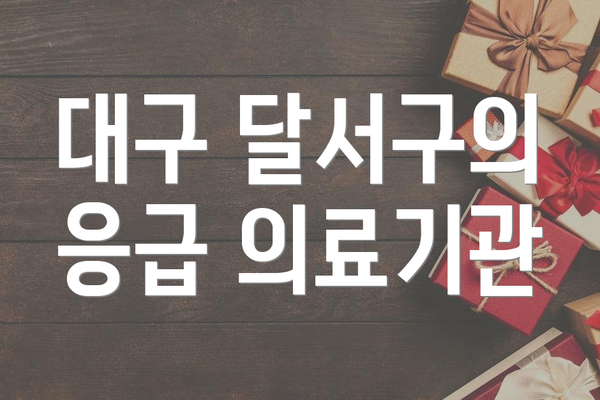 대구 달서구의 응급 의료기관