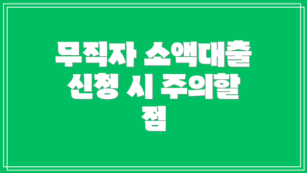 무직자 소액대출 신청 시 주의할 점