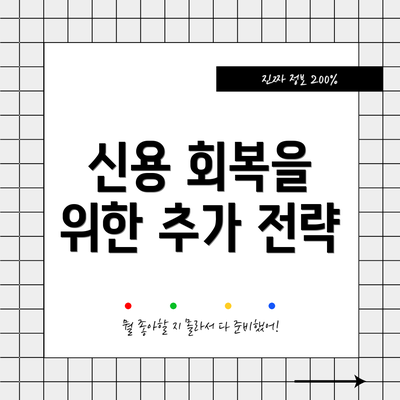 신용 회복을 위한 추가 전략