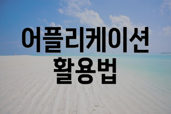 어플리케이션 활용법