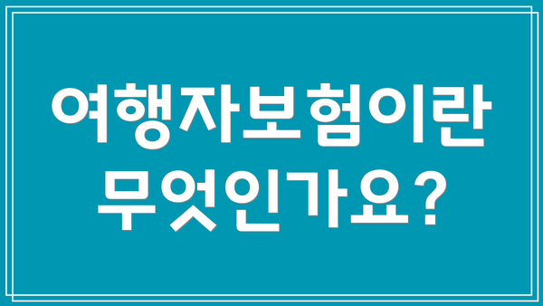 여행자보험이란 무엇인가요?