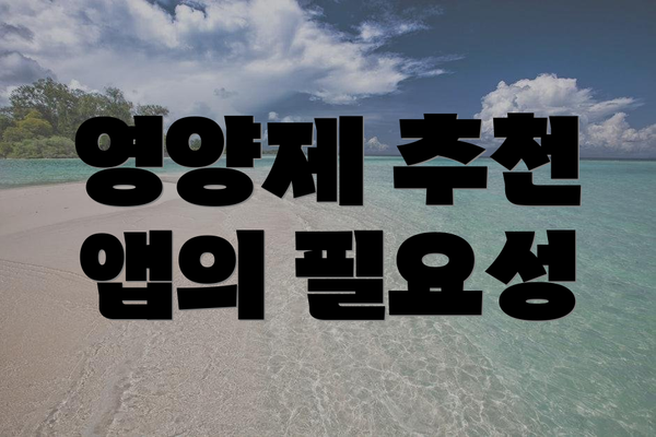 영양제 추천 앱의 필요성