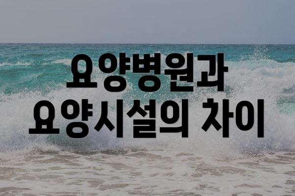 요양병원과 요양시설의 차이