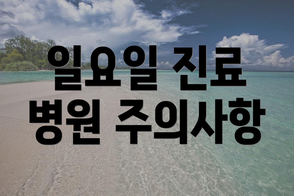 일요일 진료 병원 주의사항