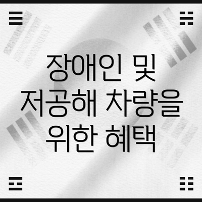 장애인 및 저공해 차량을 위한 혜택