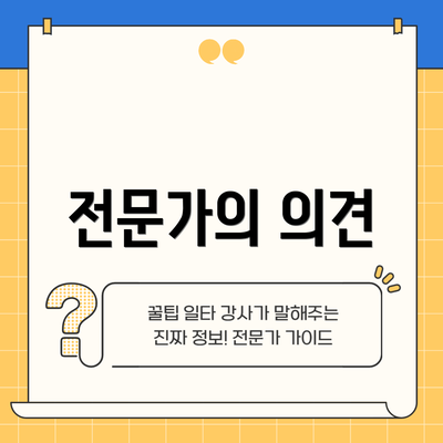 전문가의 의견
