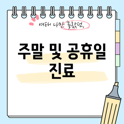 주말 및 공휴일 진료