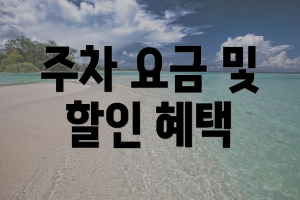 주차 요금 및 할인 혜택