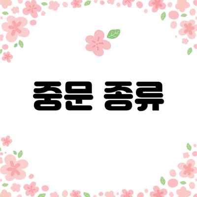 중문 종류