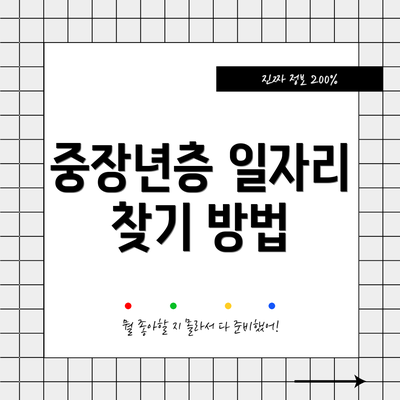 중장년층 일자리 찾기 방법