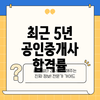 최근 5년 공인중개사 합격률