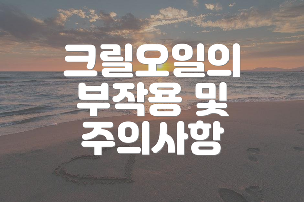 크릴오일의 부작용 및 주의사항