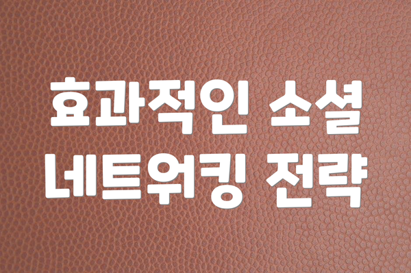 효과적인 소셜 네트워킹 전략