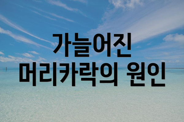 가늘어진 머리카락의 원인