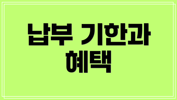 납부 기한과 혜택
