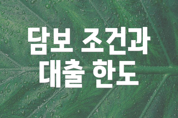 담보 조건과 대출 한도