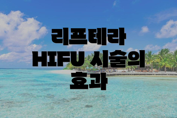 리프테라 HIFU 시술의 효과