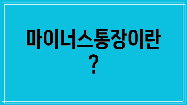 마이너스통장이란?
