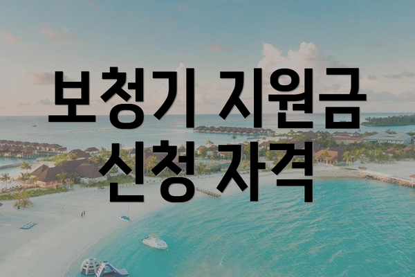 보청기 지원금 신청 자격