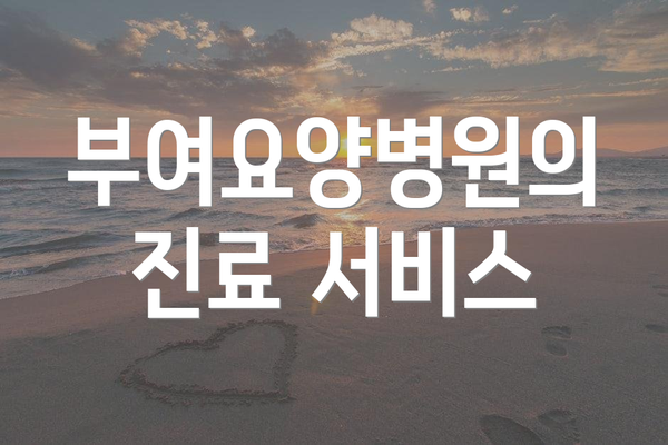 부여요양병원의 진료 서비스